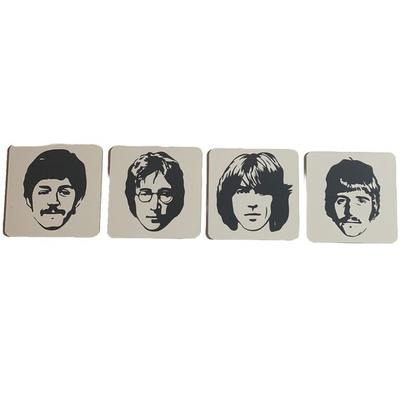 The Beatles John Paul George Ringo 4x Drink Coasters Handmade New - Picture 3 of 3